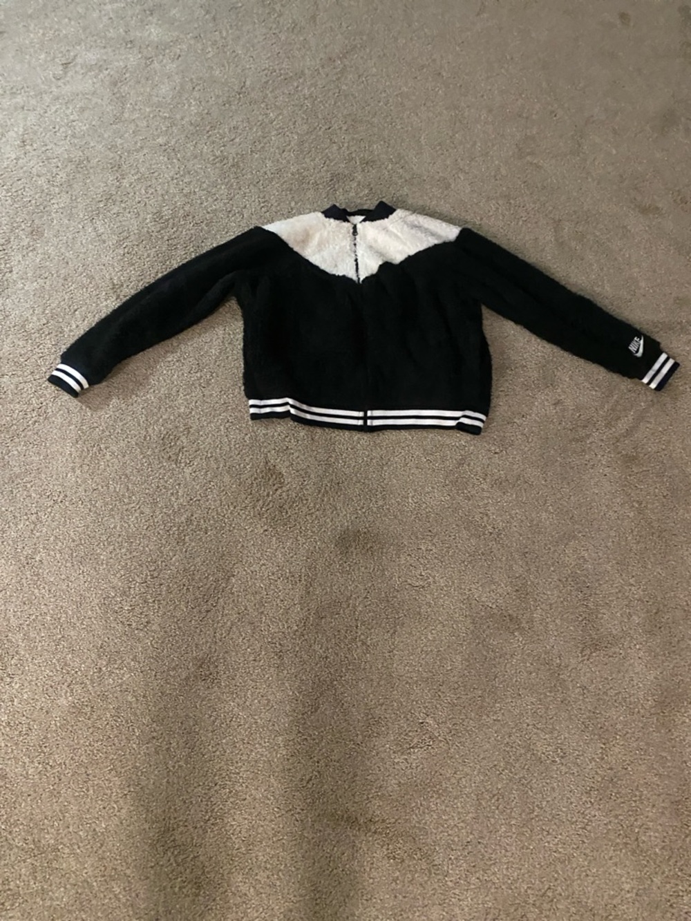 Nike Black and White Sherpa Ski Jacket